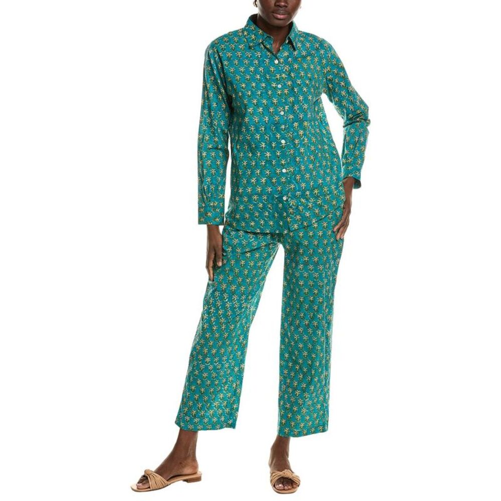 Mer St. Barth Womens 2Pc Clementine Top & Pant Set, Green